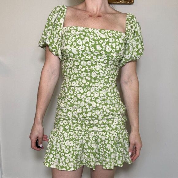 ASTR The Label Green Floral Mini Dress Size Small - Picture 3 of 7